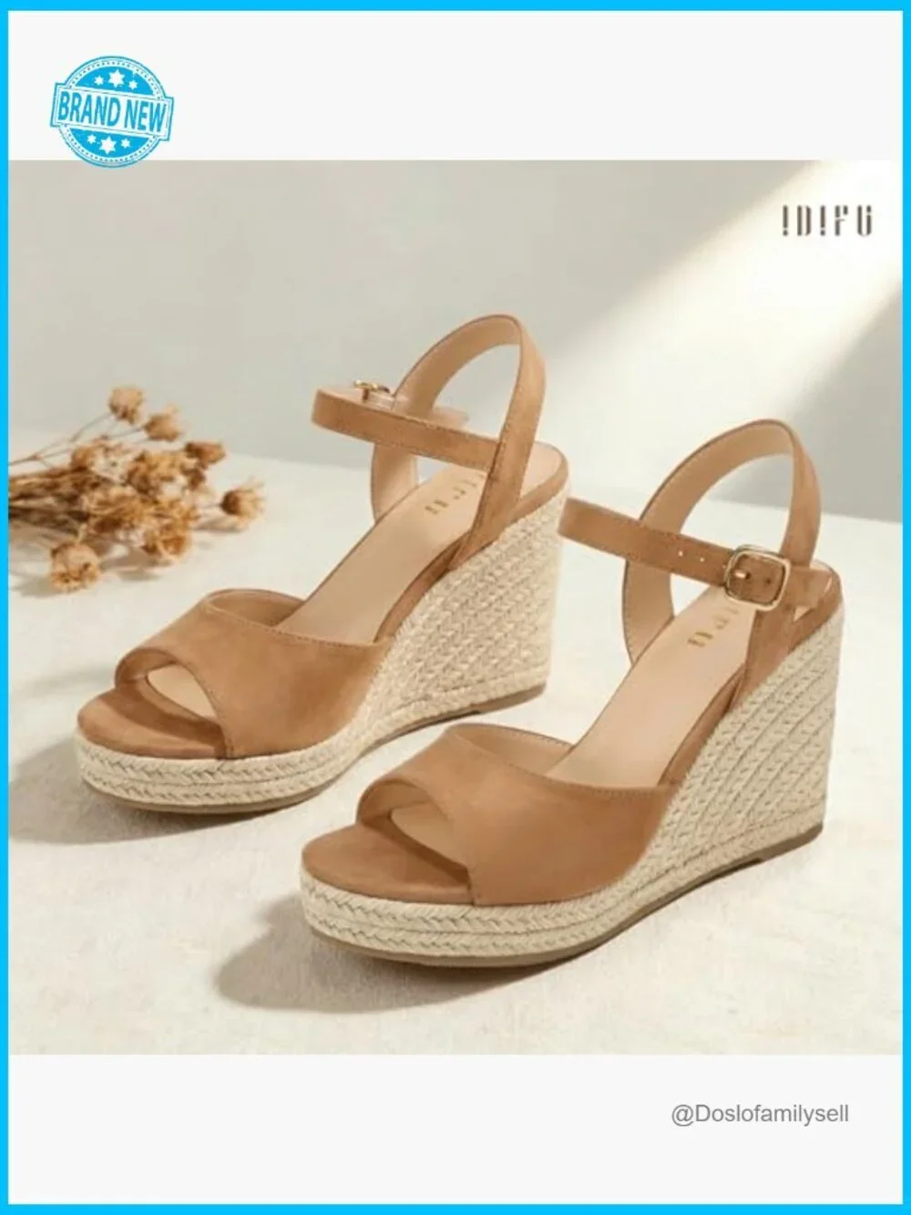 Espadrille Wedges Sandals Women Platform Peep Toe Slingback Comfortable Casual